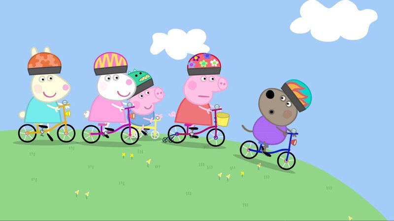v.li.: Rebecca Rabbit, Suzy Sheep, George Pig, Peppa Pig, Danny Dog – Bild: Paramount