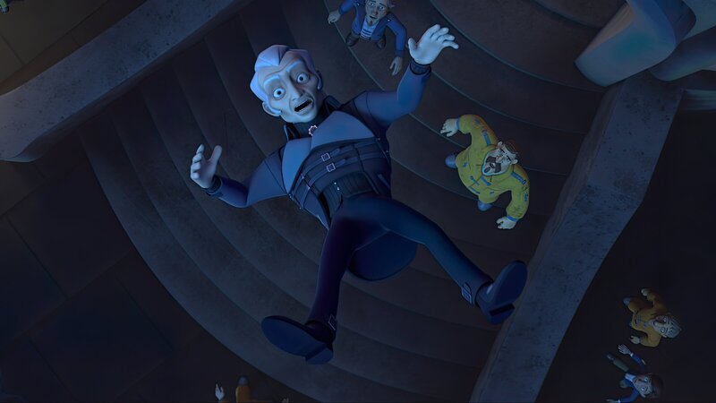 Im finalen Kampf stürzt Graylock vom Dach des Herzogpalastes. – Bild: ZDF