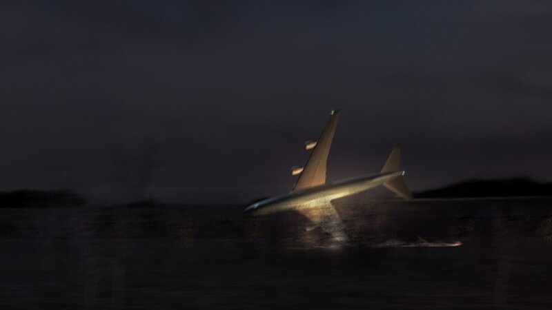 Der Flügel von Korean Airlines Flug 8509 berührt den Boden, nachdem das Flugzeug unerwartet die Kontrolle verloren hat. – Bild: Copyright © The National Geographic Channel.
