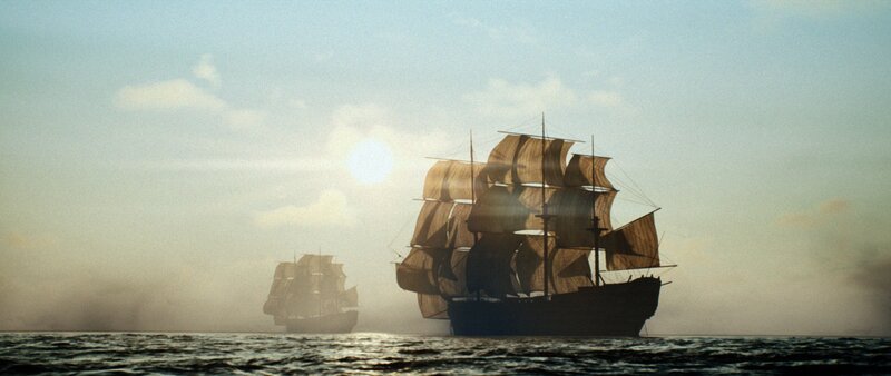 REENACTMENT – Piratenschiffe auf See. (Kredit: Dash Pictures) – Bild: Disney+