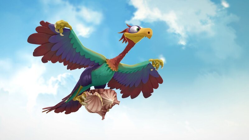 Archie sammelt die Muscheln der Pfeilschwänze ein. Nachdem er sie gegessen hat lässt er sie fallen, damit Rugo sie weiterverwenden kann. So hängt alles miteinander zusammen – Bild: SUPER RTL Archie sammelt die Muscheln der Pfeilschwänze ein. Nachdem er sie gegessen hat lässt er sie fallen, damit Rugo sie weiterverwenden kann. So hängt alles miteinander zusammen – Bild: SUPER RTL