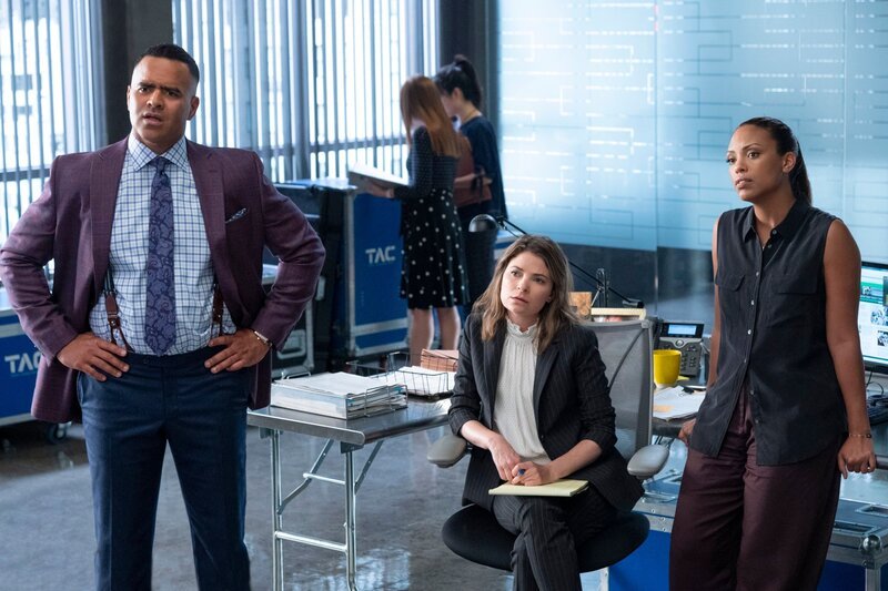 (v.l.n.r.) Chunk Palmer (Christopher Jackson); Taylor Rentzel (MacKenzie Meehan); Danny James (Jaime Lee Kirchner). – Bild: CBS Broadcasting Inc. /​ David M. Russell