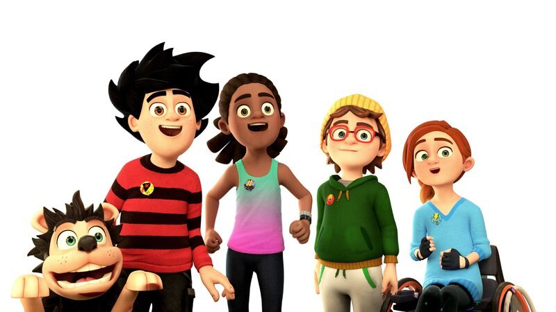 (Vl.n.r.) Fletscher, Dennis, JJ, Torte und Rubi sind nicht nur wahre Freunde, sie spielen auch zusammen in einer eigenen Band. – Bild: SUPER RTL