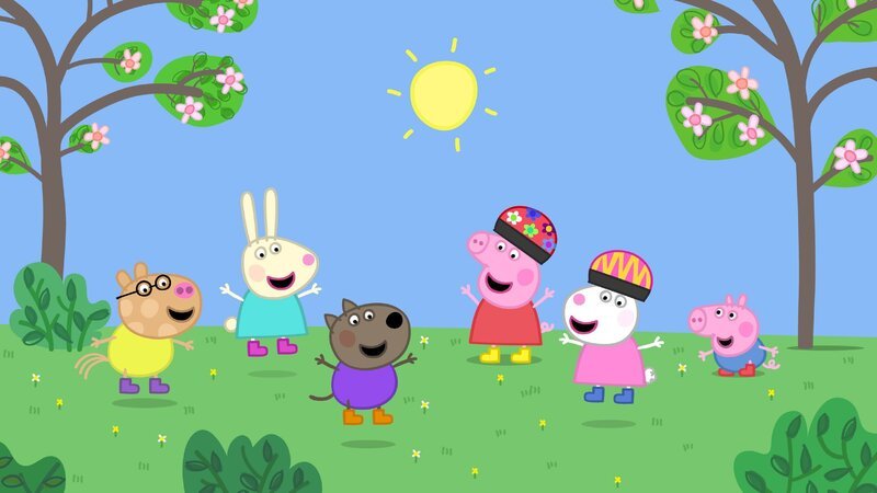 Luzie Locke, Peppa und die anderen Kinder haben ein tolles Spiel erfunden: „So tun als ob“. – Bild: SUPER RTL