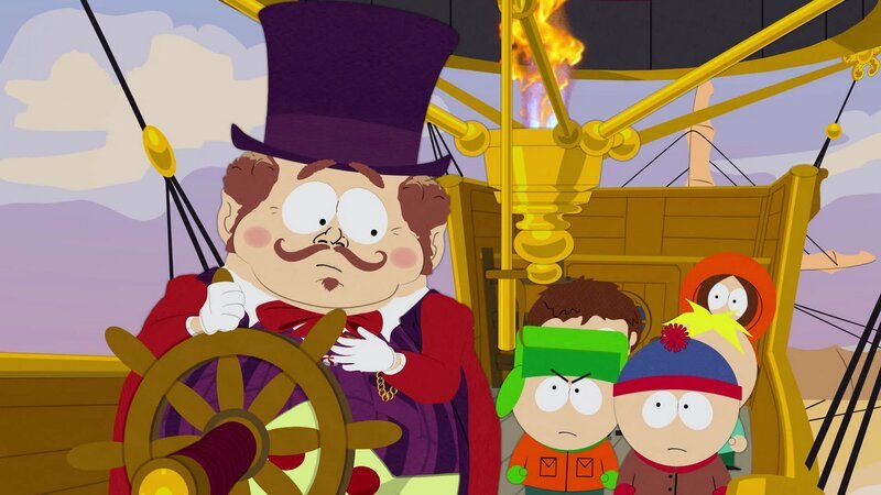 Vorne, l-r: Mayor of Imaginationland, Kyle, Stan – Bild: Comedy Central