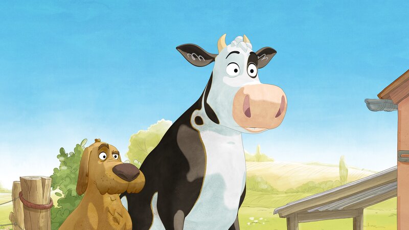 Der Hofhund will keinen zweiten Wachhund auf dem Hof. – Bild: ZDF und WunderWerk