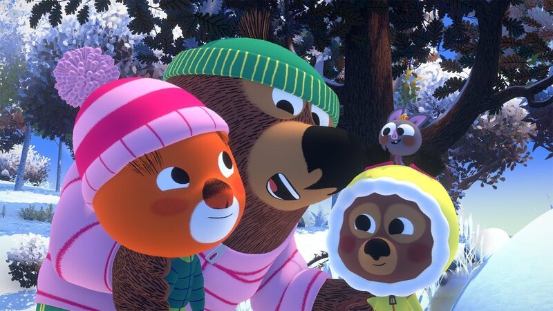 Baldur mit Edmund, Luzie und Mitzi im Schnee – Bild: hr/​MIAM! Animation