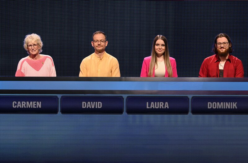 Die Kandidat:innen (v.l.n.r.): Carmen Witte, David Siebert, Laura Hühmer und Dominik Vorsatz. – Bild: ARD/​Uwe Ernst