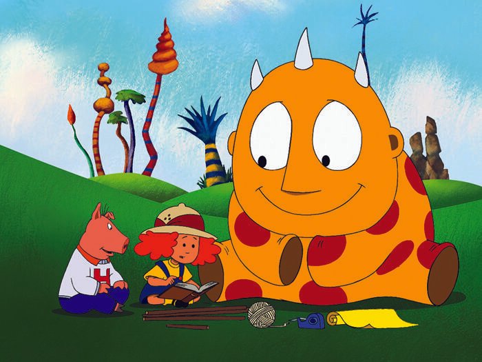 Fantasie muss man haben! Maggie hat reichlich davon. Das kleine Mädchen erschafft mit ihren Zeichnungen eine bunte und lustige Welt. Immer mit dabei: das lustige, gefleckte Biest und das Schweinchen Hamilton … – Bild: Nelvana Limited