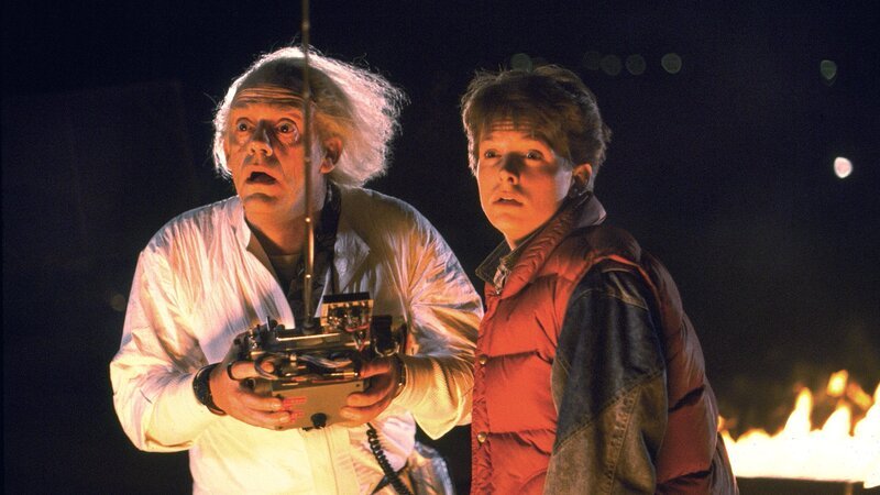 L-R: Doc Brown (Christopher Lloyd) und Marty (Michael J. Fox). – Bild: RTL II