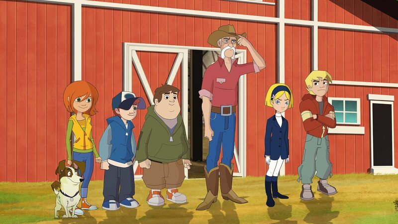 Die Freunde sind zerstritten. Steffi, Radieschen und Fred machen ihr Schulpraktikum zusammen bei der Polizei und ermitteln in deren Auftrag auch auf dem Pferdehof nach dem geklauten Pokal. Kalle will Cindys Pokal alleine wiederfinden. Herr Springer, der Pferdepfleger, hat keine Zeit sich um die Streithähne zu kümmern. – Bild: ZDF /​ Edebé Audiovisual /​ B-Water