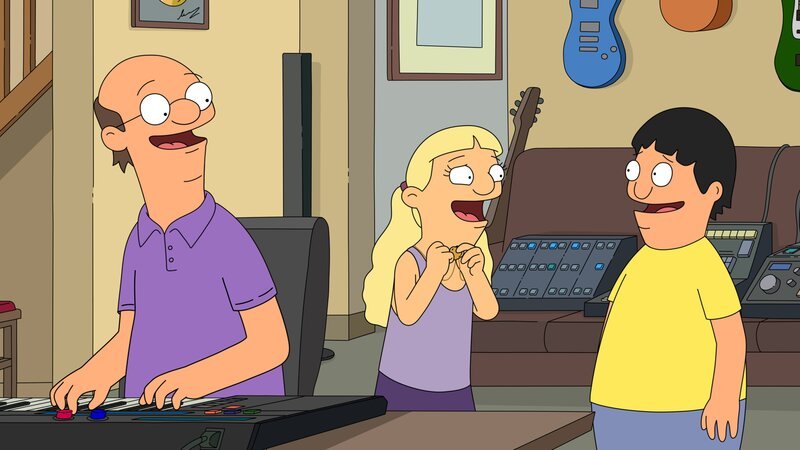 Gene (r.) hat seine erste Freundin. Doch als er die Beziehung zu Courtney (M.) beenden möchte, entdeckt er, dass Courtneys Vater (l.) ihm eventuell bei seiner Musikkarriere helfen könnte … – Bild: 2012 Fox and its related entities. All rights reserved. Lizenzbild frei