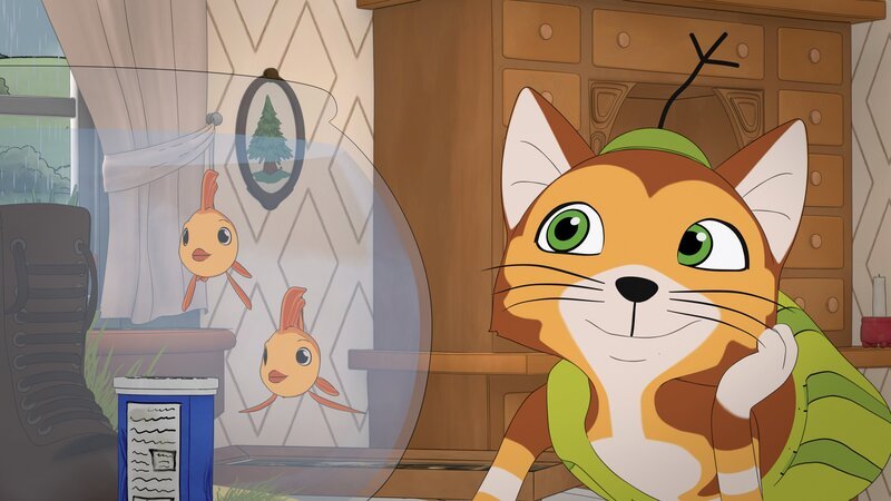 Kann es wirklich sein, dass Goldfische in einer Blubbersprache miteinander reden, die man lernen kann? Das behauptet nämlich Pettersson. – Bild: ZDF/​Edel Germany GmbH