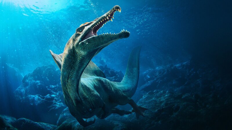 Spinosaurus ist der einzige aquatisch lebende Dinosaurier, den die Forschung bisher kennt. – Bild: ZDF and Lola Post Production Getty images Artwork – BBC Studio