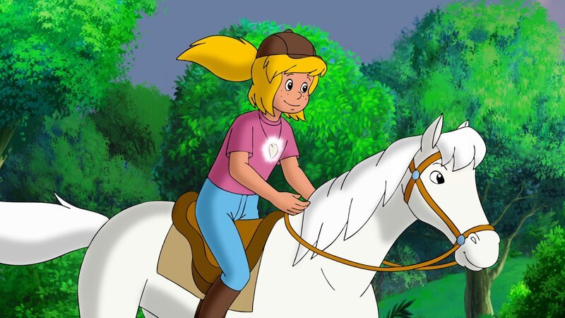 Bibi kann dank ihrer verhexten Freundschaftskette jederzeit ihren neuen Freund Max finden. – Bild: ZDF/​Kiddinx GmbH, Berlin