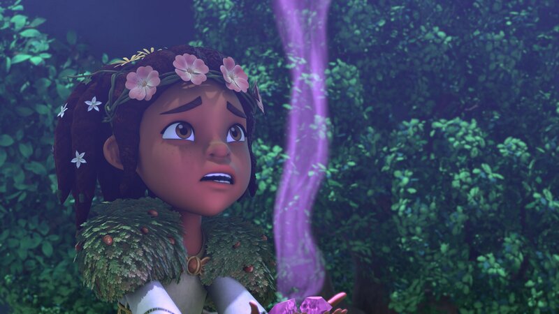 Der magische Smaragd von Katells Zauberstab ist zerbrochen. Das hat großen Einfluss auf ihre Kräfte. – Bild: ZDF/​Method Animation /​ ZDF Studios