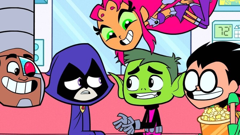L-R: Cyborg, Raven, Starfire, Beast Boy, Robin – Bild: Cartoon Network