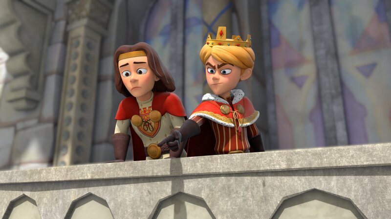 Der gutmütige Richard (l.) ahnt, dass sein kleiner Bruder John (r.) mit harter Hand herrschen wird. – Bild: Method Animation /​ ZDF /​ ZDF Studios