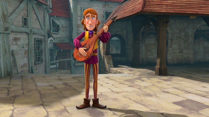Damit der Barde auch ein Loblied auf ihn singt und nicht nur auf Robin Hood, tut Prinz John alles. – Bild: Method Animation – ZDF /​ ZDF Studios