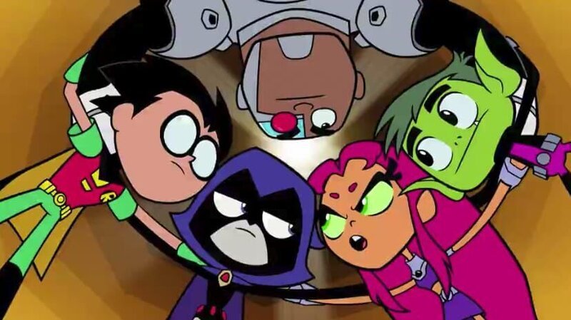 v.li.: Robin, Raven, Cyborg, Starfire, Beast Boy – Bild: CANE