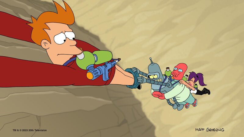 v.li.: Fry, Bender, Zoidberg, Leela – Bild: TM & 20th Television /​ Matt Groening /​ HULU