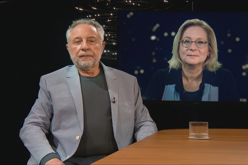 Sternstunde Philosophie: Grenzenlose Gewalt? Was Gaza für Israel, Palästina und die Welt bedeutet; José Brunner (Politologe) und Muriel Asseburg (Politologin). – Bild: SRF1