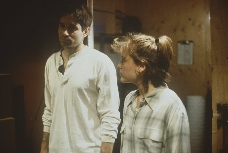 Mulder (David Duchovny, l.) und Scully (Gillian Anderson, r.) erfahren, dass sie zum Nordpol müssen, um herauszufinden, was mit einem Team von Wissenschaftlern geschehen ist. – Bild: ProSieben MAXX