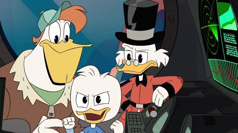 (L-R): Launchpad McQuack, Dewey Duck, Scrooge McDuck. – Bild: Disney+