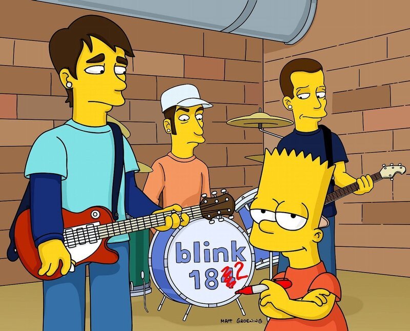 Bart (vorne r.) mit seinen neuen Freunden von Blink 182 … – Bild: ProSieben
