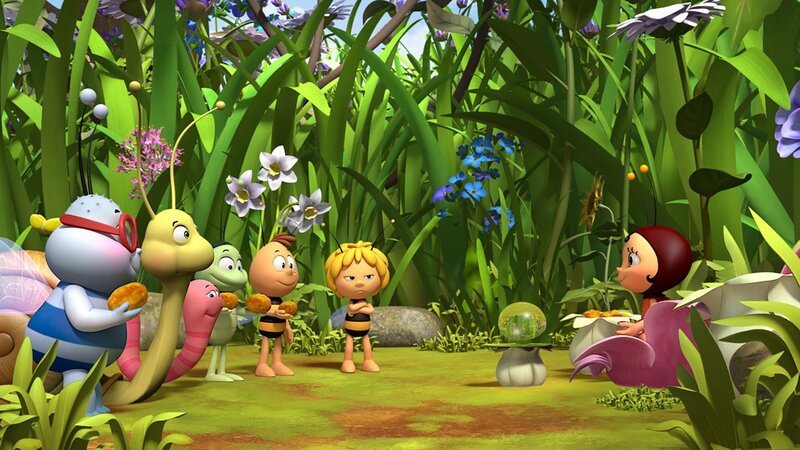 Lara erzählt den Wiesenfreunden, dass sie die Zukunft voraussagen kann. – Bild: ZDF und Studio 100 Animation