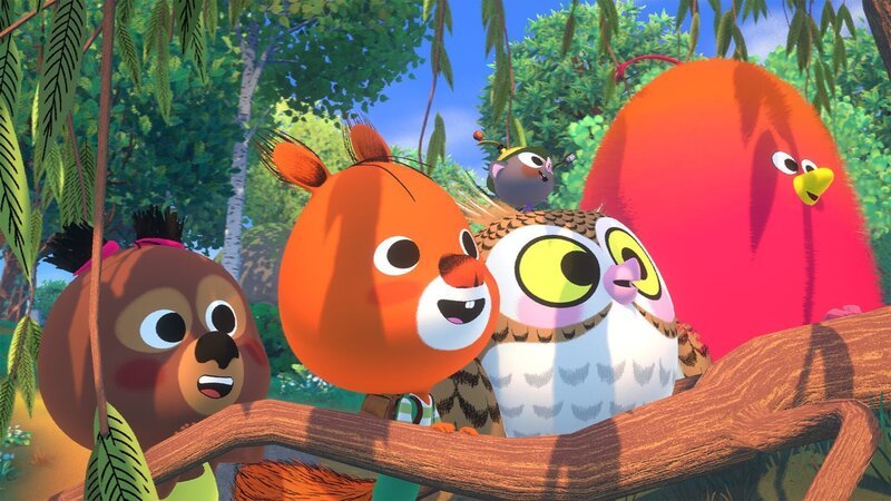 Luzie, Edmund, Edgar Eule, Mitzi und Dingsda auf „Wolfsjagd“. – Bild: hr/​MIAM! Animation