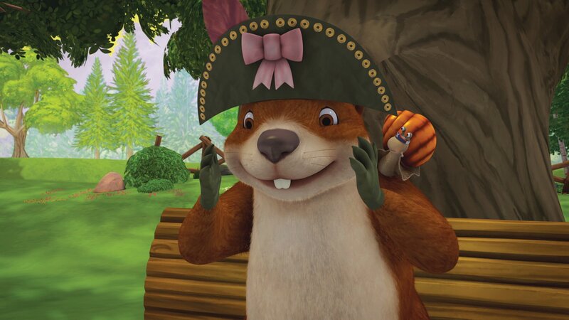 Franklin und seine Freunde spielen Schatzsuche. Biber hat den Schatz versteckt und das Oberkommando. – Bild: KiKA/​Nelvana Limited/​Infinite Frameworks Pte Ltd.