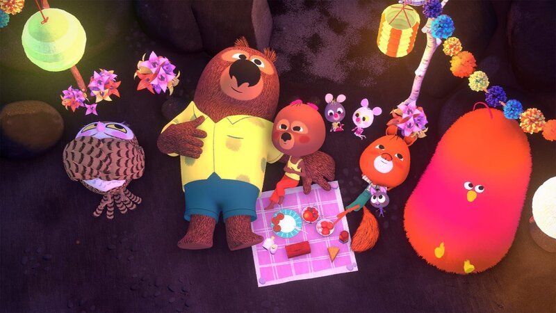 Baldur, Luzie und ihre Freunde beim Picknick. – Bild: hr/​MIAM! Animation
