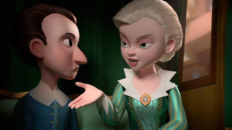 Milady (rechts) nimmt den jungen Henri (links) unter ihre Fittiche. Sie will ihn als Ersatzkönig einsetzen. – Bild: ZDF/​Method Animation/​Palomar/​ZDF Studios