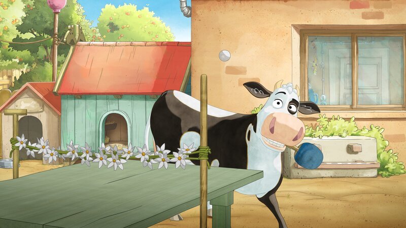 Lieselotte hat großen Spaß beim Tischtennisspielen. – Bild: WunderWerk /​ ZDF