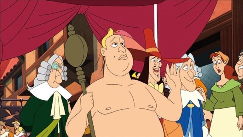 Der nackte Kaiser gefällt sich in seinem Aufzug. – Bild: Kinderkanal