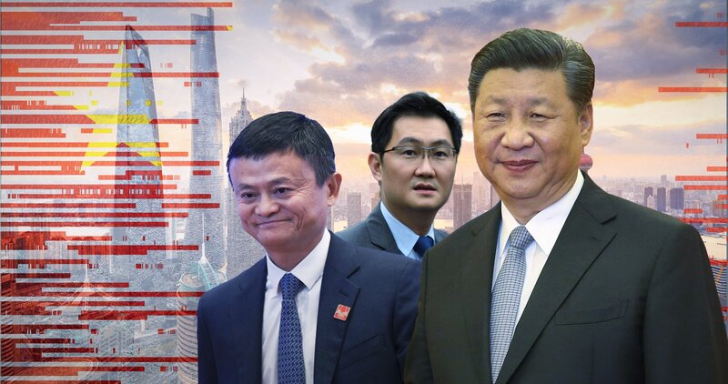 Chinas Geld-Elite wurde vor allem durch Technologie-Konzerne märchenhaft reich. Doch Xi Jinping und die Kommunistische Partei Chinas behalten Milliardäre wie Pony Ma und Jack Ma misstrauisch im Auge. – Bild: ZDF und Tobias Lenz, Autorenkombinat