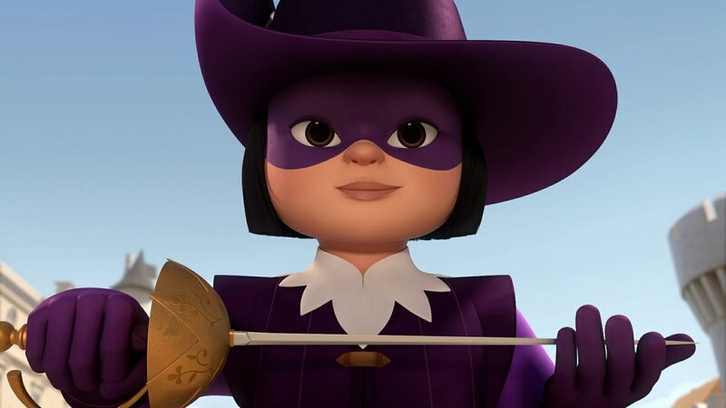 Porthos ist sehr stolz auf ihren schönen Degen. Er scheint aber auch magische Kräfte zu haben. – Bild: ZDF/​Method Animation/​Palomar/​ZDF Studios