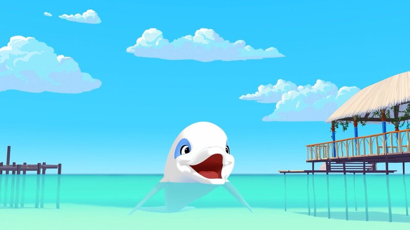 Zoom amüsiert sich mit den Dorfbewohnern auf der Insel Maotou am Tag der Streiche über manchen Schabernack. – Bild: ZDF und Media Valley/​ Marzipan Films