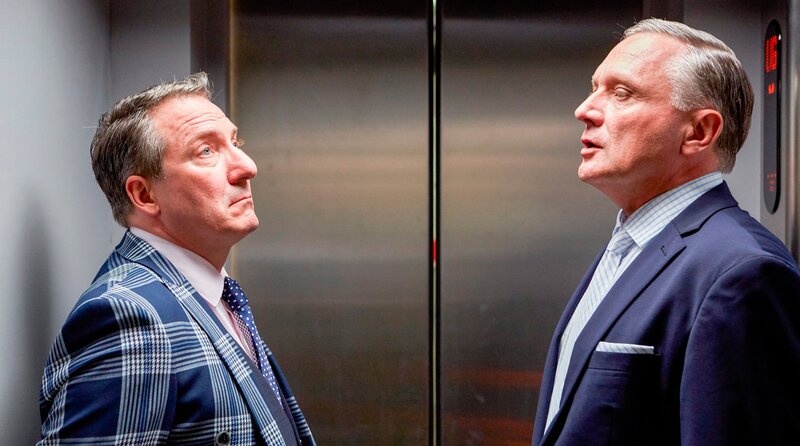 Robert Palfrader (Otto Czerny-Hohenburg), Bernhard Schir (Hilmar Graumann). – Bild: WDR/​ORF