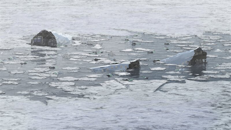 Kurz nach dem Start stürzt Air Florida Flight 90 in den zugefrorenen Potomac River. Nur durch ein ausgeklügeltes Experiment lässt sich die Ursache herausfinden. – Bild: Cineflix International Media /​ NGC
