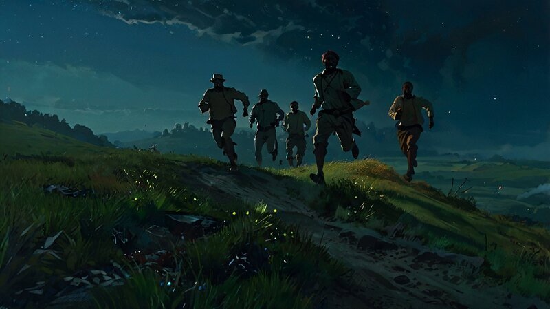 Erik Bard (l.), Thomas Winterton (m.), Jim Royston (4.v.r.), Travis Taylor (3.v.r.), Bryant ‚Dragon‘ Arnold (r.) – Bild: stan /​ © THE HISTORY CHANNEL /​ Prometheus Entertainment