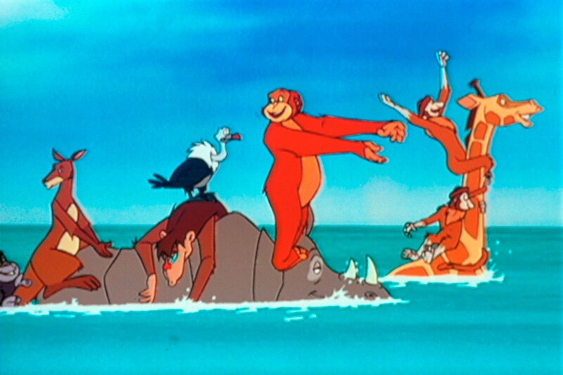 Noahs Insel: Ein aus dem Weltraum herabstürzender Feuerball trennt ein Stück Küste vom Festland ab. Als schwimmende Insel treibt sie fortan im offenen Ozean. An Bord befinden sich Eisbär Noah, ein stummer Hase und zwei Eiszeitmammuts. Als Noah in der Mammuthöhle eine Karte mit dem sagenhaften Land ‚Diamantina‘ entdeckt, gibt es für ihn kein Halten mehr: Genau dorthin will er seine kleine Insel steuern – und die Energie des Feuerballs soll ihm dabei helfen. – Bild: ORF