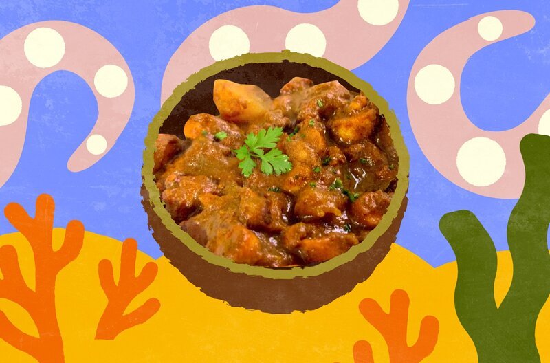 Kreolisches Tintenfisch-Curry aus Mauritius: Cari Ourite – Bild: Elephant Doc