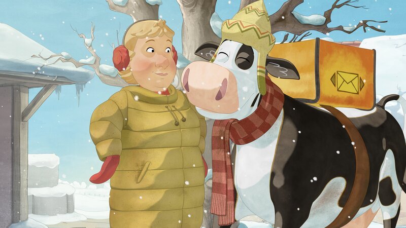 Lieselotte und die Bäuerin freuen sich schon auf die Bescherung am Abend. – Bild: WunderWerk /​ ZDF