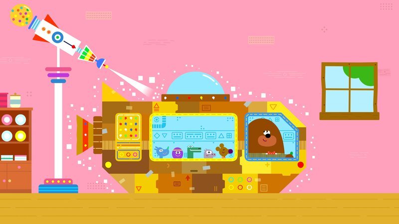 Duggee und die Quirlies schrumpfen sich winzig klein und machen im Biologie-U-Boot eine Erkundungs-Tour durch den Körper von Edith. – Bild: WDR/​BBC Studios/​Studio AKA