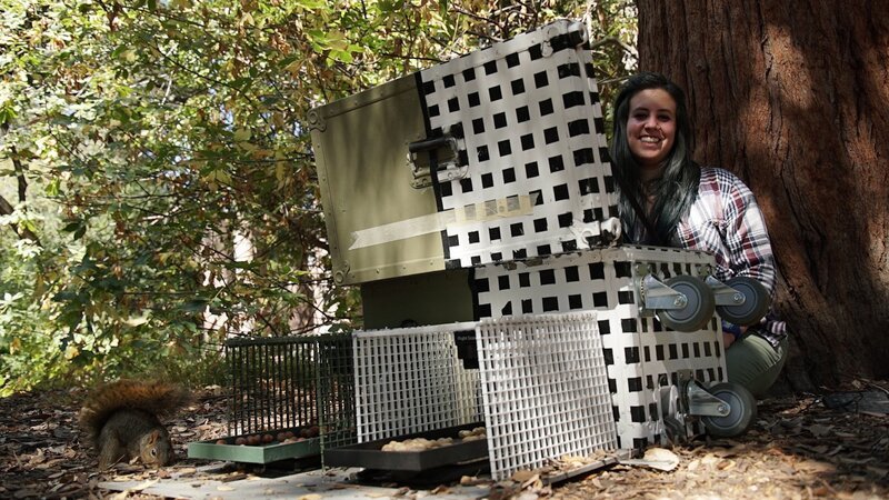 Photo of squirrel handler with a squirrel in the West Coast, USA. – Bild: Discovery, Inc.
