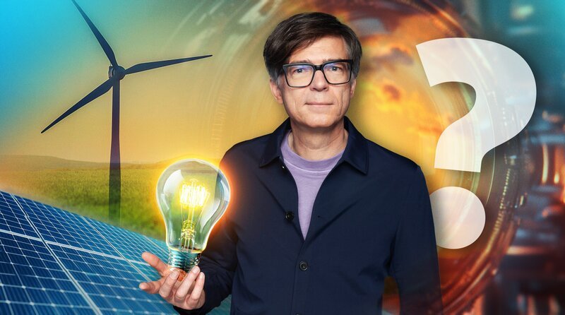 Deutschland steckt mitten in der Energiewende. Ralph Caspers zeigt, wie geniale Ideen von morgen entstehen: von der Ernte von Sonnenstrahlen im All über Autos als rollende Powerbanks bis hin zur Vision einer künstlichen Sonne. – Bild: WDR/​Tilman Schenk/​KI