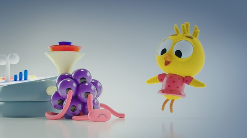 Karla (rechts) findet schnell Gefallen am spaßigen Leben der Aliens. Ganz im Gegensatz zu Plonk (links), dem das Verhalten seiner Eltern sichtlich peinlich ist. – Bild: ZDF/​DR, Sparre Production, GODO Films