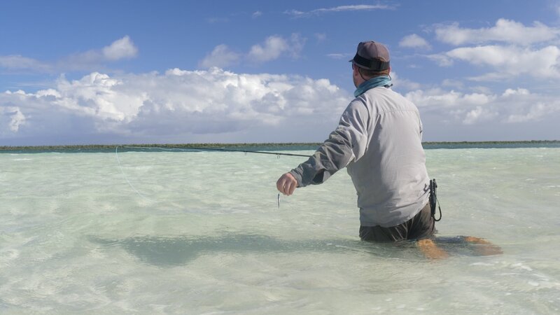 Chris Owens fishing the shallows in crystal clear water in the Bahamas. – Bild: Discovery Communications, LLC